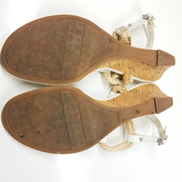 Etienne Aigner White Rope Bamboo Wedge Sandal - Picture 9 of 13